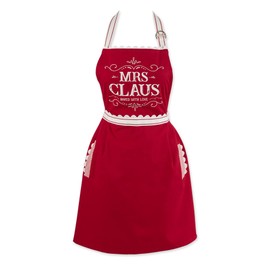 DII Women's Christmas Kitchen Apron Adult Size, Cooking, Baking or Crafting, Adjustable with Large Pockets, One Size, Mrs. Claus