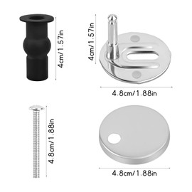 2 Pack Toilet Seat Fixings,Quick Release Toilet Top Fix Blind Hole Fittings, Universal Toilet Seat Hinge with Spare Expanding Rubber Screws Nuts Bolts for Home Office Restroom