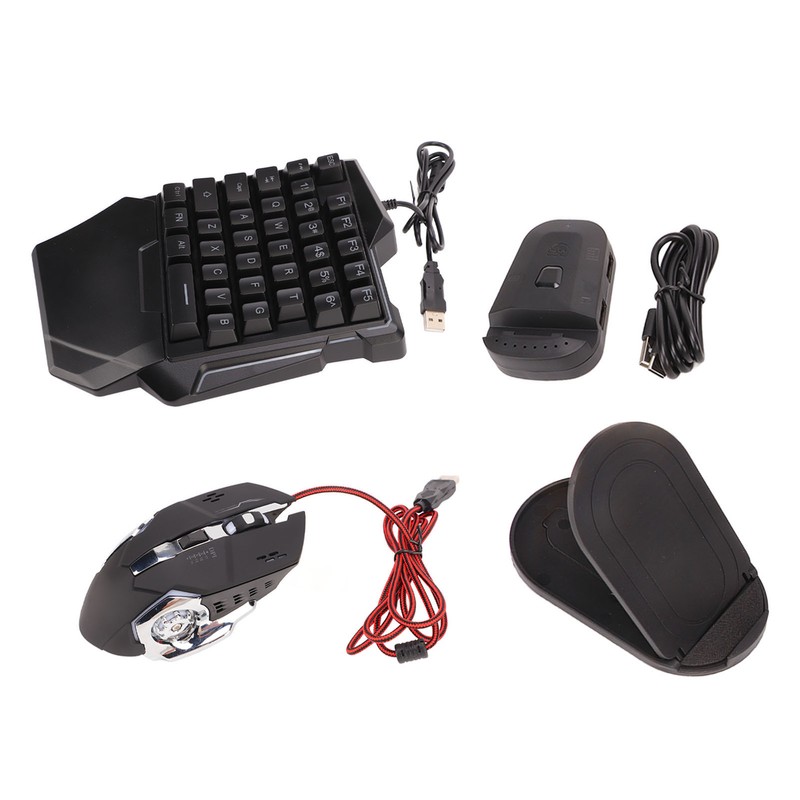 One Handed Gaming Keyboard Mouse Converter Wired 35 Keys Backlit