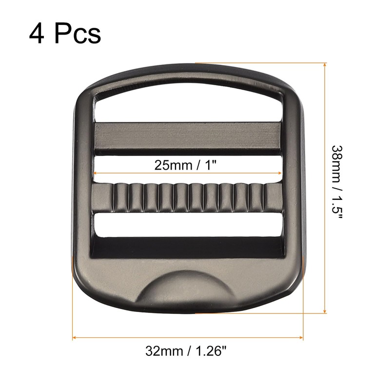 QUARKZMAN Metal Ladder Buckle Slider Tri-Glider Metal Adjustable Buckles Inner