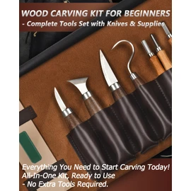 Wood Carving Kit Whittling Kit: Deluxe Wood Carving Tools Knife Set with Leather Case - Woodworking Hobby Kit for Beginners Adults Kids - DIY Art Craft Gift for Men Teens
