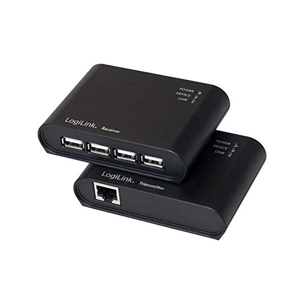 USB 2.0 Extender with Integrated 4 Port USB 2.0 Hub