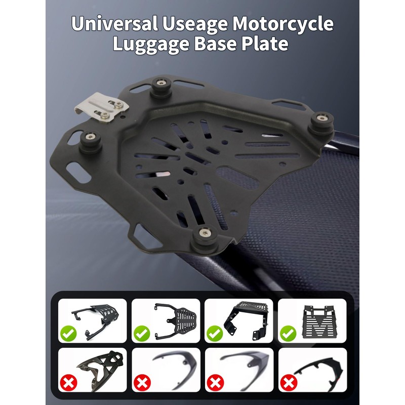 MOSYQI Motorcycle Top Case Mounting Baseplate, Quick Release Tail Baseboard