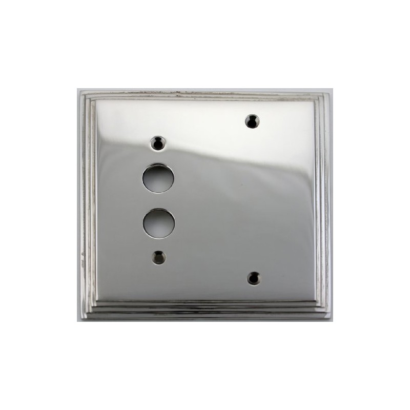 Classic Accents Deco Polished Nickel 2 Gang Wall Plate -