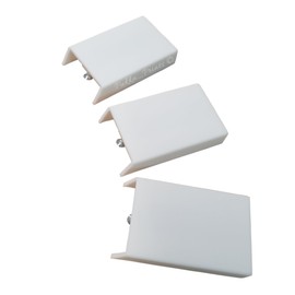 Generic 3 Pack Square Flag Hinge Replacement Covers, White, Plastic, Painted, Hole Style, 4.5cm x 7.4cm Each