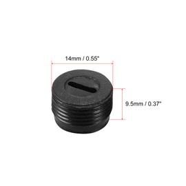 sourcing map Carbon Brush Holder Caps 14mm O.D. 7.5mm I.D. 8mm Thickness Motor Brush Cover Plastic Fitting Thread Black 2pcs