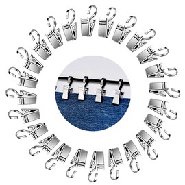 YIXISI 100 PCS Silver Stainless Steel Heavy-duty Shower Curtain Clip, Rustproof Stainless Steel Hanging Clamp, Metal Curtain Clips, Photo Clips, for Bedroom, Bathroom, Home Decoration