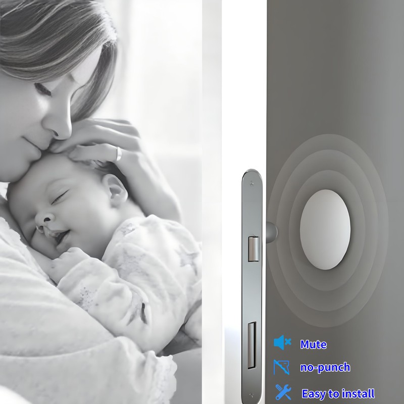 Wall Protectors from Door Knobs-Efbock White Silicone Door Stoppers Wall