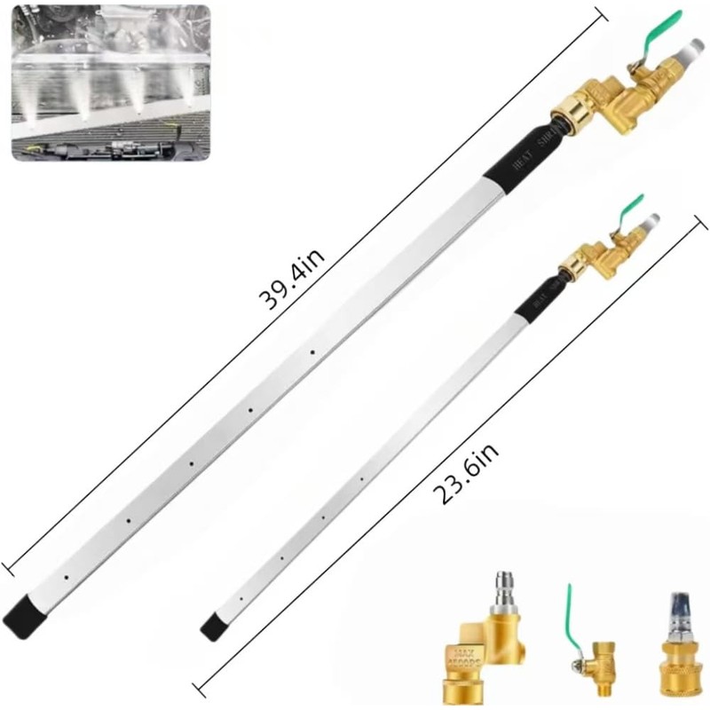 Csttler 2PCS Radiator Cleaning Wand Set, 8-Hole 39" 24" Water