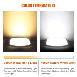 Facon 12V LED RV Dome Light, Length: 9-1/4'', DDS01-608-CW, Large Oval Pancake Light, 12Volt Interior Ceiling Dome Light with On/Off Switch, for RV Motorhomes Camper Caravan Trailer Boat