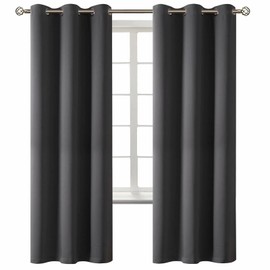 BGment Blackout Curtains - Grommet Thermal Insulated Room Darkening Bedroom and Living Room Curtain, Set of 2 Panels (42 x 72 Inch, Dark Grey)