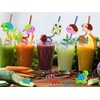 20 Bulk Turtle Ocean Animal Reusable Plastic Straws, Drink Straws