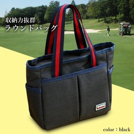 Remarks Japan Round Bag, Golf, Men's, Women's, Cart Bag, Tote Bag, Golf Bag, Lunch Bag, Stylish, Black