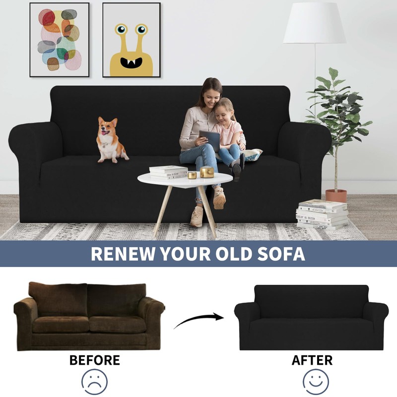 JIVINER Stretch Sofa Covers 1 Piece Couch Covers for 3