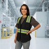 LIZMOF Black Safety Vest for Women, High Visibility Reflective Vest,