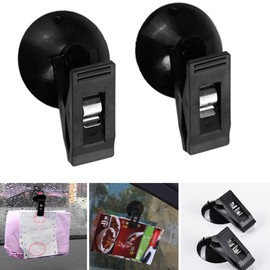 Car Ticket Clip 1pair Parking Windshield Credit Card Sucker Suction Cap Card Window Mount Glasses Interior Universal Shade Curtain Organizer Holder Glasses Auto