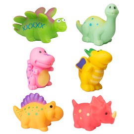 Dinosaur Bath Toys for Kids & Baby, Bathtub Shower Toys, Floating Swimming Pool Toys for Children, Boys, Girls, Toddlers from 3 Ages & Older (6PCS)