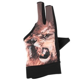 Boodun Unisex Adults 3-Finger Snooker Pool Cue Glove Billiards Shooters Glove (Brown, L)