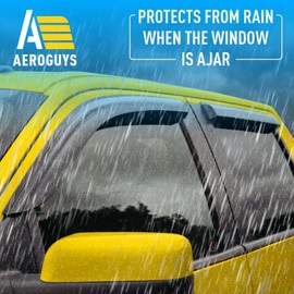 Extra Durable Window Deflectors Tape-On Window Visors Rain Guards Fit for Ford F150 2009-2014 SuperCrew, Sun Visors, Wind Vent for Shades, Exterior Car Accessories - 4pcs. AG0043