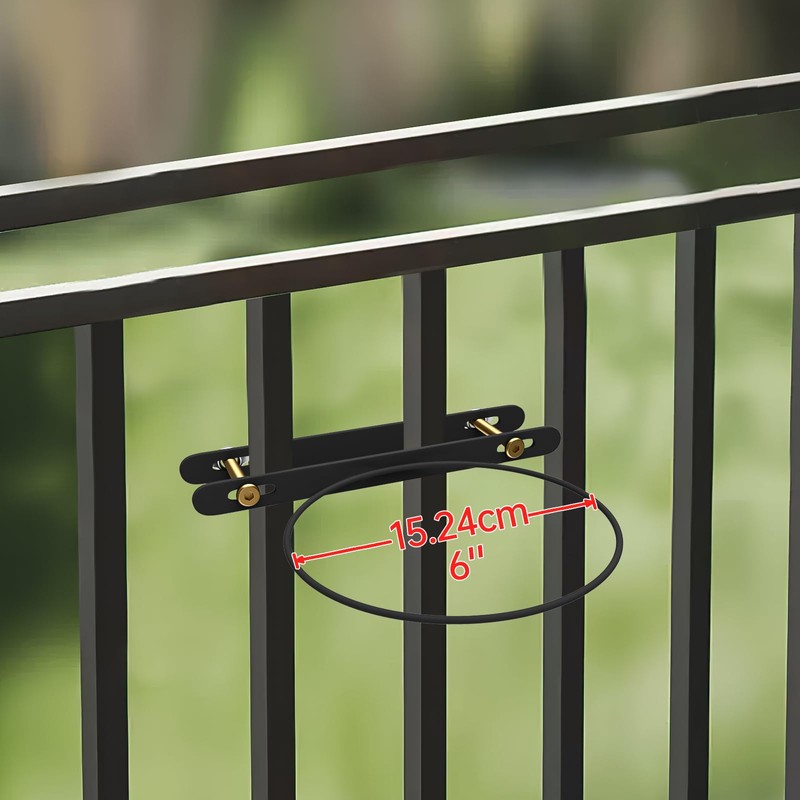 Vercome Hanging Flower Pots Holder-Deck Railing Plant Container Holder for