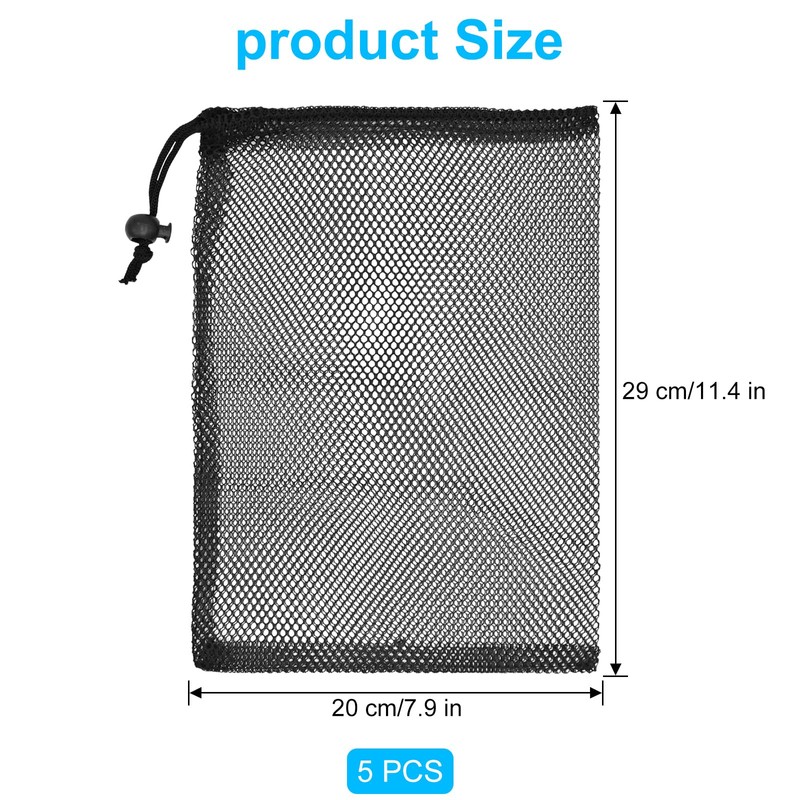 LICQIC 5 Pcs Polyester Mesh Bag, Small Net Bags, Mesh