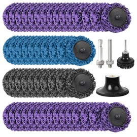 50 Pieces CSD Disc Sanding Disc, Cleaning Disc Set 2 Inch Coarse Cleaning Disc Drill with Two Pull Rods, for Angle Grinder of Paint, Rust Welds, Oxidation Cleaning Removal