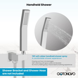 gotonovo Wall Mount Chrome Polished Solid Brass Handheld Shower Head High Pressure Single Function