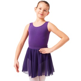 tanzmuster ® Girls' EVA Ballet Skirt Chiffon Slip On Ballet, Purple