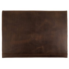 Leather Worx, Horizontal Mailing Envelope Handmade from Full Grain Leather - Bourbon Brown