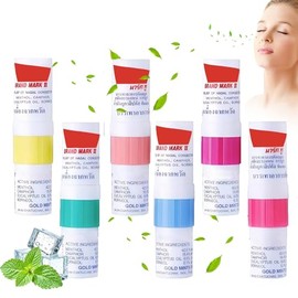 6Pcs Inhalierstift Thailand Nasal Stick Riechstifte Inhalierstift für die Nase Riechstift Nasenstift Nasal Stick Riechstift Doppelendiges Design Riechstifte Einer Verstopften für Arbeit Studium,2ml