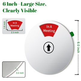 Office Door Sign - Do Not Disturb, Please Knock, In A Meeting, Working Remotely, Back Soon, Out of Office - 6 Options Privacy Sign Indicator for Conference, 6 Inch, Silver