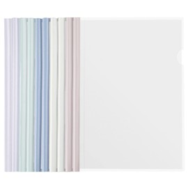 Wabeko Clear File Storage Holder with Rail, Set of 10, 0.4 inch (1.0 cm) Wide, Slide Bar, A4 Folder, Rail, Slide, Mixed Color, Business, Meetings, Office, Seminars, Document Organizing, Storage, Morandy Color, Random Color