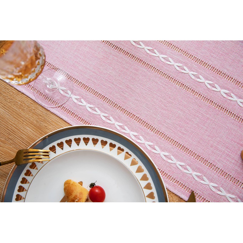 ZeeMart Farmhouse Table Runner, Rustic Table Runners 72 Inches Long,