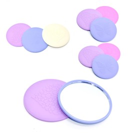Eabdice Pack of 50 Portable Cosmetic Mirrors, Tiny Mirrors, Round Mini Glass Mirrors, Designed for Girls' Handbags, Travel Bags and Purses (Colour and Pattern Random)