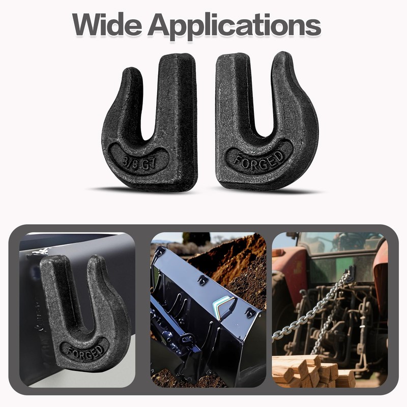 Cheardia 6 Pack 3/8'' Weld on Grab Hook, Heavy Duty