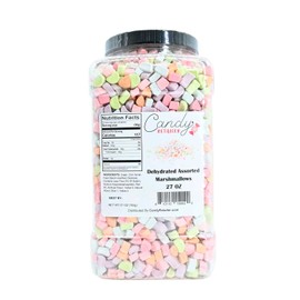 Candy Retailer Assorted Dehydrated Marshmallows - Perfect Dehydrated Bits For Cereal, Cocoa, Ice Cream, Hot Chocolate - 27 Ounce Jar