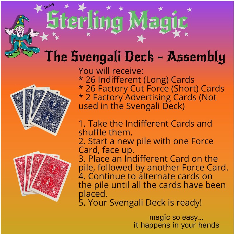 Ted's Sterling Magic Factory Cut Bicycle Color Joker Trick Deck