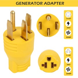 Copgge NEMA 14-50P to 5-15R 5-20R 6-15R 6-20R Compact 240V 50 Amp 3 Prong Male Plug to 240V 15 Amp 20 Amp 3 Prong Female Receptacle For Generator Welder Washer Dryer EV Charging Cord Adapter Connector
