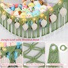 82.7x59x59 Inch Jumbo Stuffed Animal Storage Hammock Corner, Green Macrame