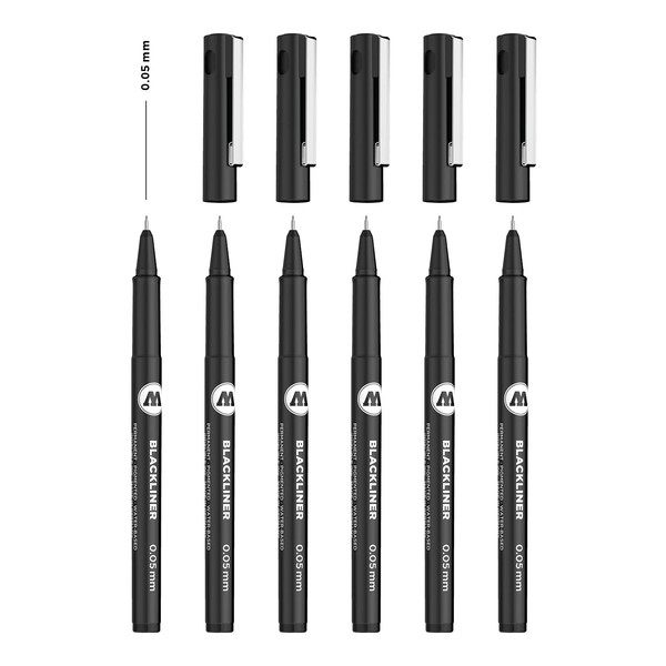 Molotow Blackliner 0.05 mm Fineliner with Permanent Permanent Permanent Ink