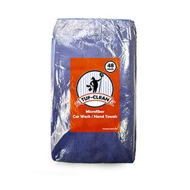 Tuf-Clean A73106 Microfiber Car Wash/Hand Towels, 16" x 27", Navy, Pack of 48