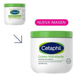 CETAPHIL Crema Hidratante 453g Hidratación continua hasta por 48 horas desde la 1era aplicación Recomendada por Dermatólogos para Piel Sensible.