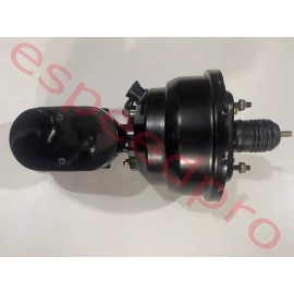 espeedpro21 BLACK 8" Dual Power Brake Booster & Flat Top Master Cylinder street rod gm chevy