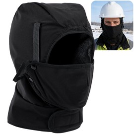 Winter Hard Hat Liner with Removable Mask, Waterproof Warm Hardhat Lining for Cold Weather, Full Head Neck Coverage Helmet Liner Mask for Men Women