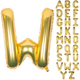 Letter Balloons 40 Inch Giant Jumbo Helium Foil Mylar for Party Decorations Gold W