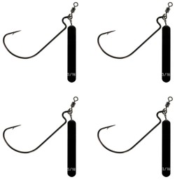 Reaction Tackle Tungsten Jika Rig - 1/8oz- #2/0 Hook - Never Chip Black