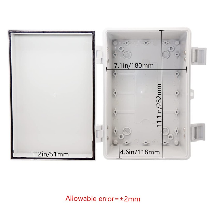 Zulkit Junction Box ABS Plastic Waterproof IP65 Electrical Boxes Hinged