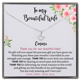 Push Present for Wife, Ready To Gift Jewelry with Meaningful Message For New Mom from Husband (Satellite Necklace)