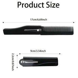 4 Pack Plastic Folding Comb, Foldable and Portable Fine Tooth Comb, Horn Folding Comb with Fine Teeth for Styling Hair and Beard - Men's Grooming - 4 Colours