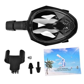 Full dry Swimming Snorkeling Mask with Camera Mount for Adults (l XL, Black)